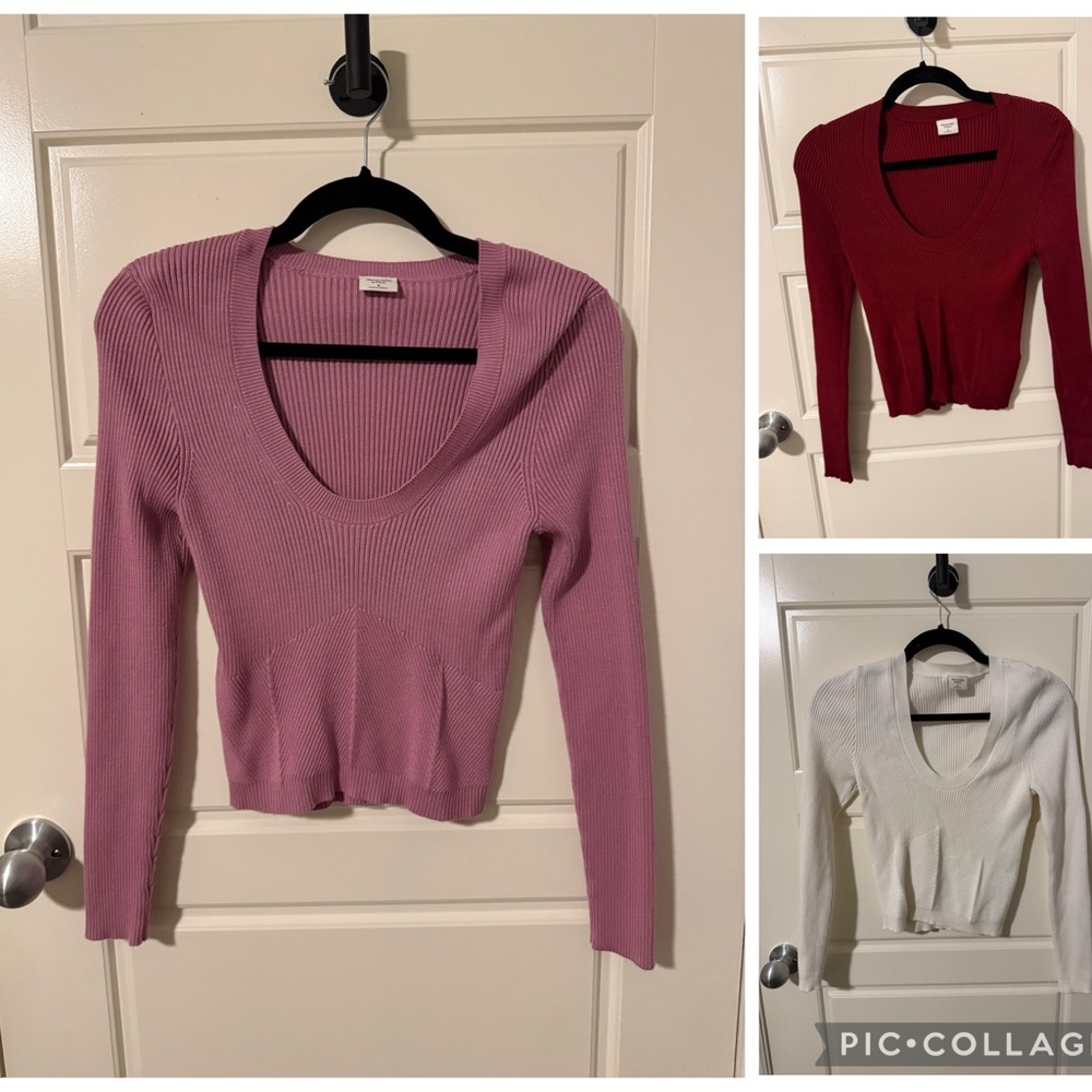 3- American Eagle Outfitters Mauve Ribbed Sweater